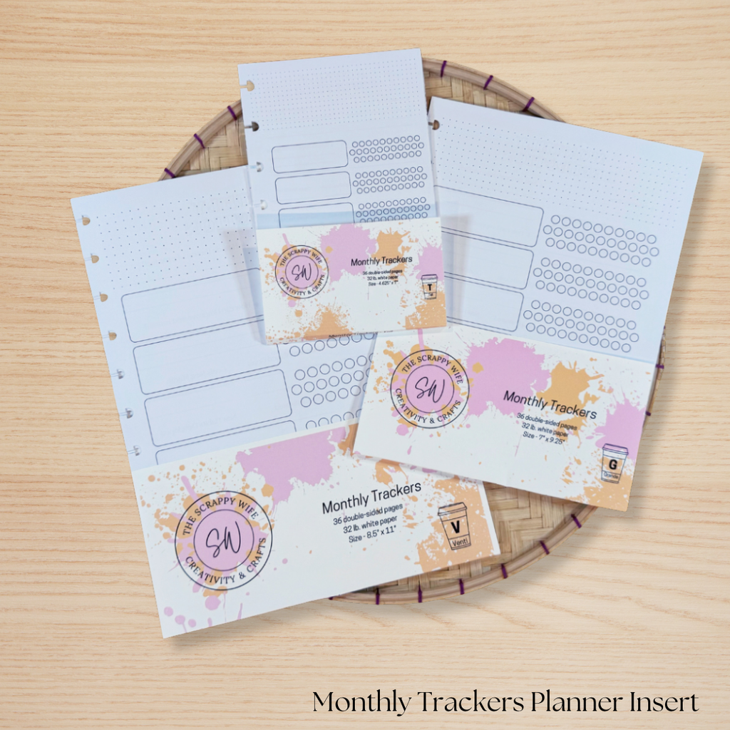 Monthly Trackers Planner Insert