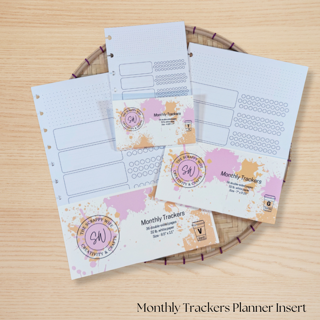 Monthly Trackers Planner Insert