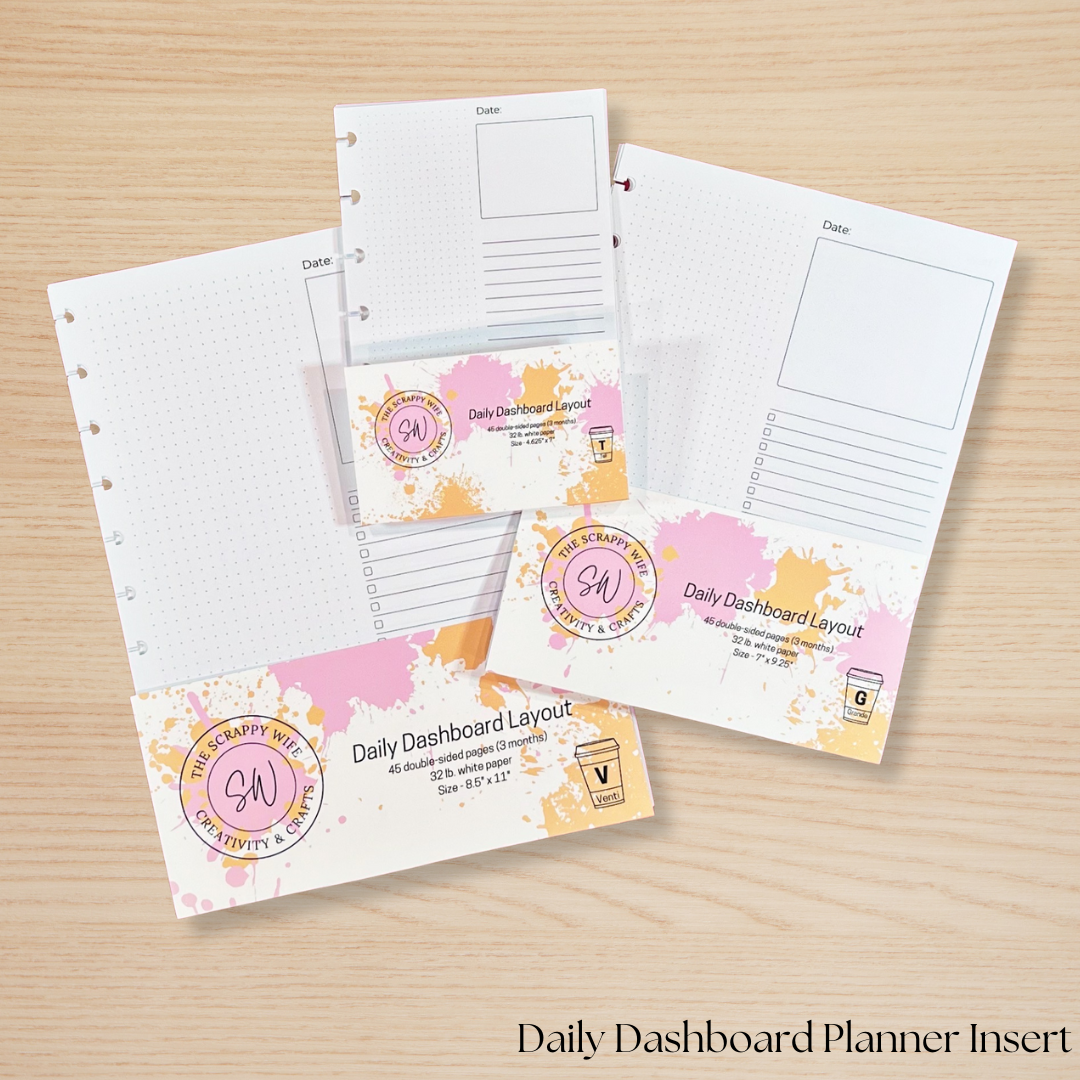 Daily Dashboard Planner Insert