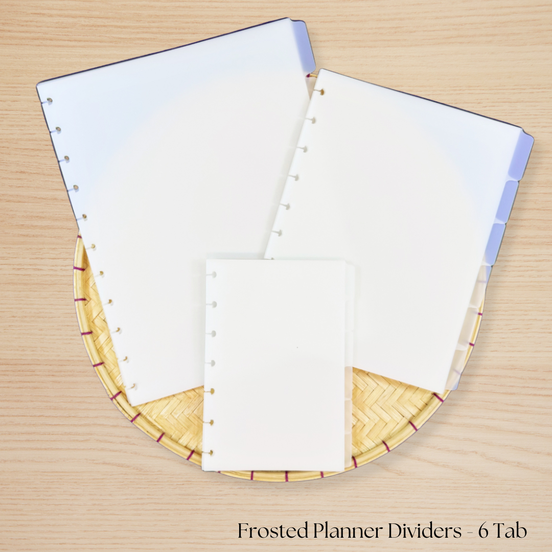 Frosted Planner Dividers- 6 Side Tabs