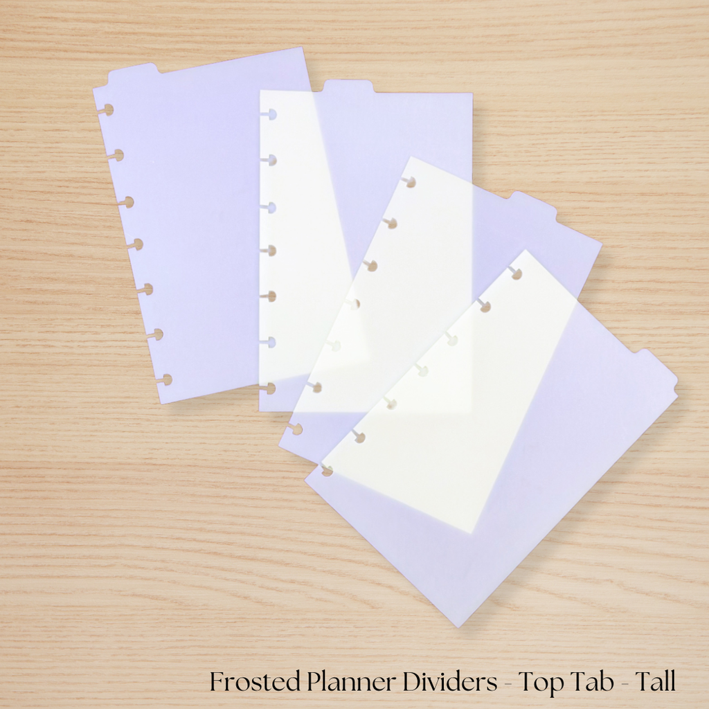 Frosted Planner Dividers - 4 Top Tabs