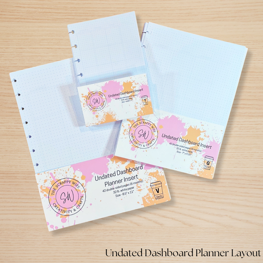 Undated Dashboard Planner Insert