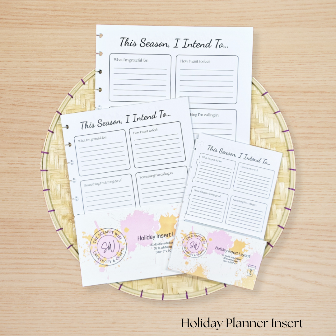Holiday Planner Insert