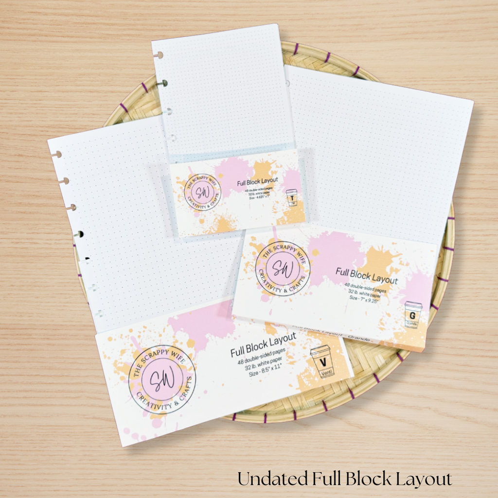 Undated Full Block Planner Layout