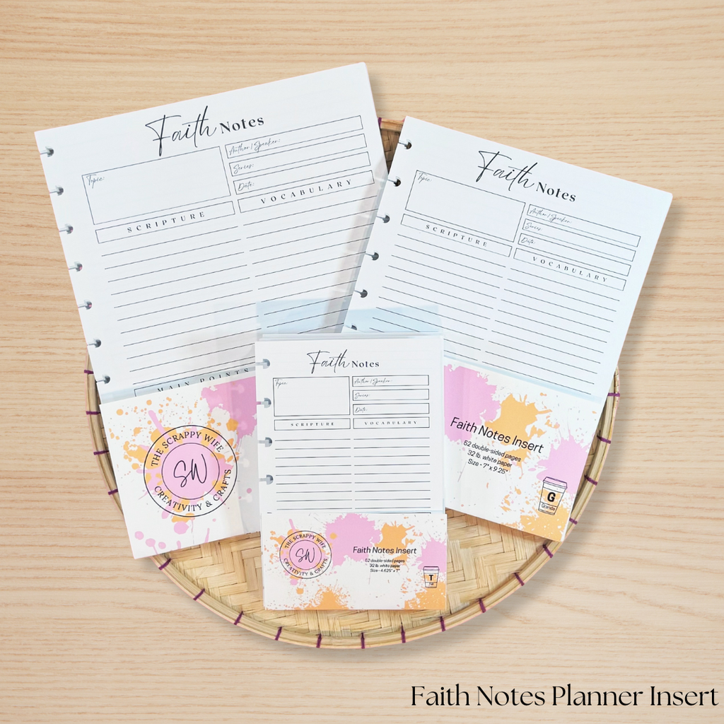 Faith Notes Planner Insert