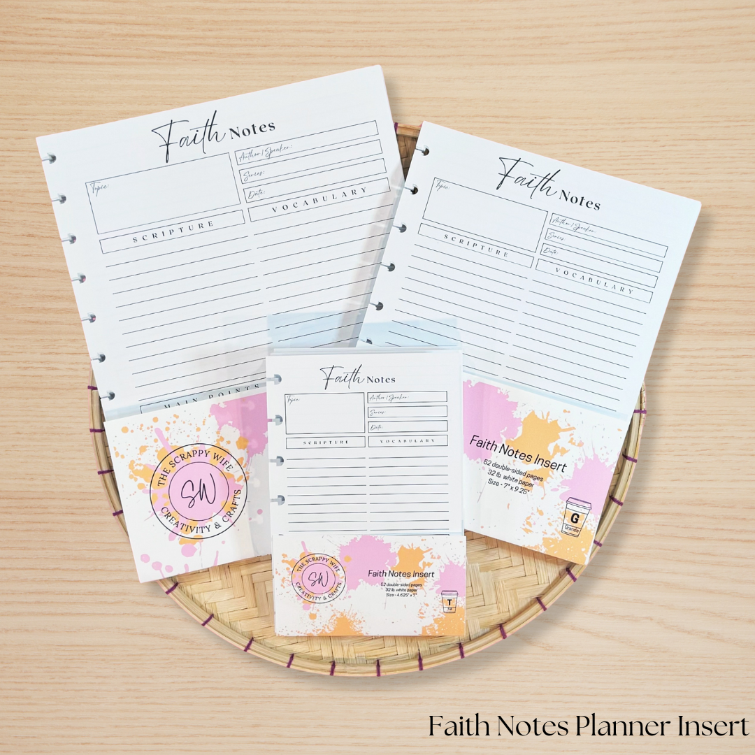 Faith Notes Planner Insert