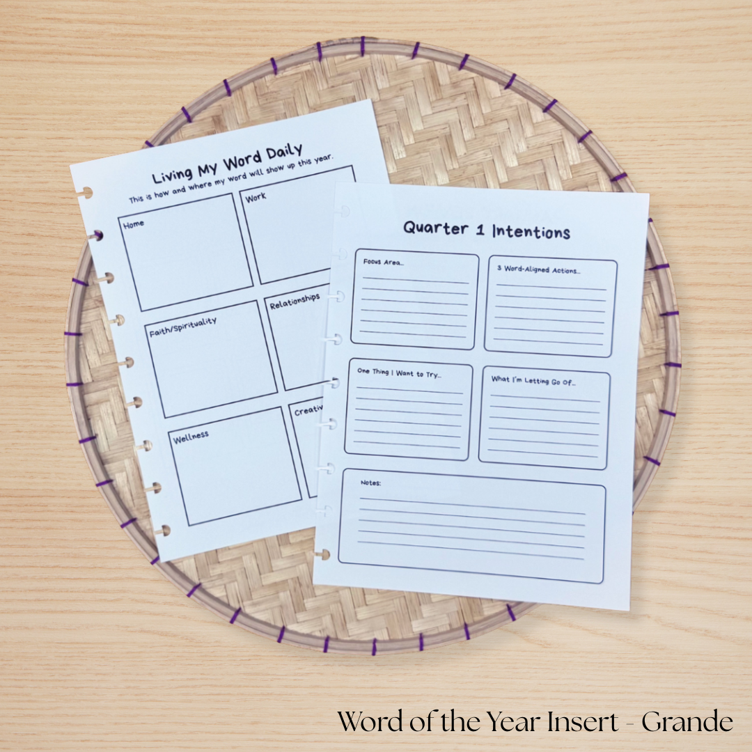 Word of the Year Planner Insert