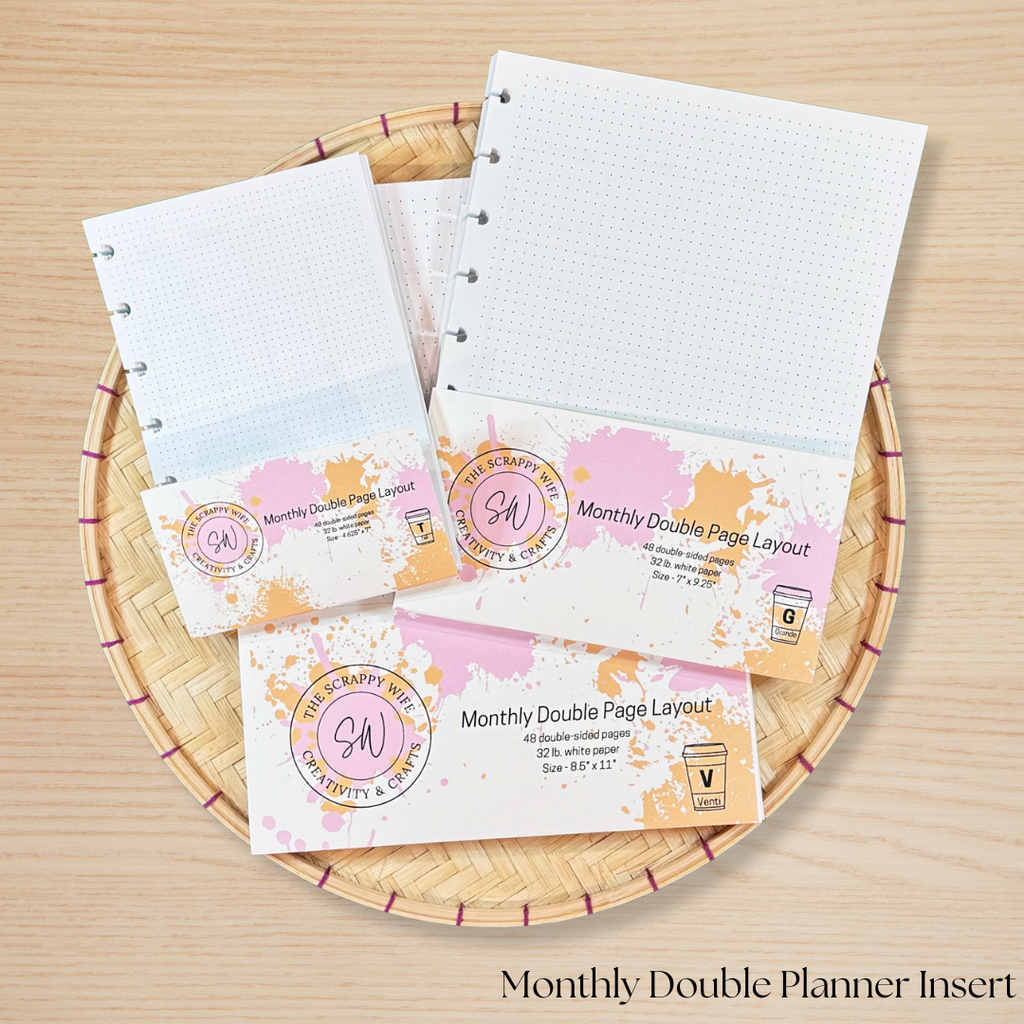 Monthly Double Page Planner Insert