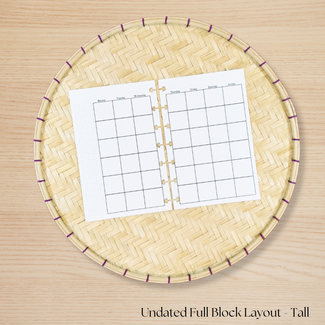 Undated Full Block Planner Layout