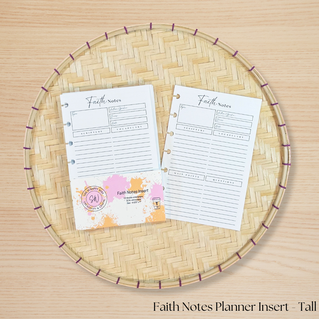 Faith Notes Planner Insert