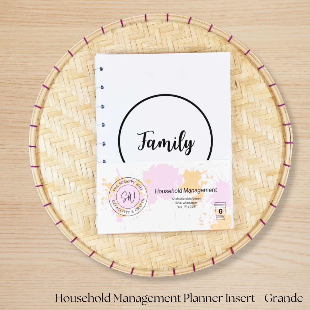 Household Management Planner Insert