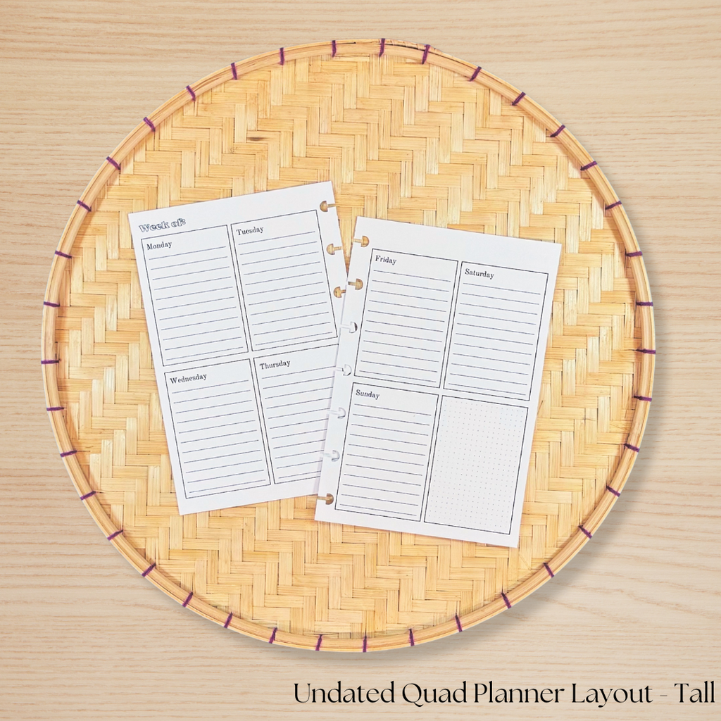 Undated Quad Planner Layout