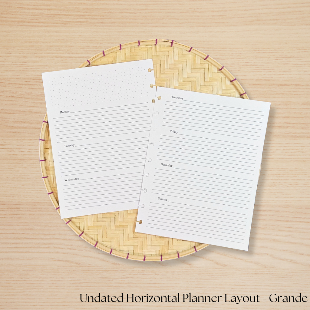 Undated Horizontal Planner Layout