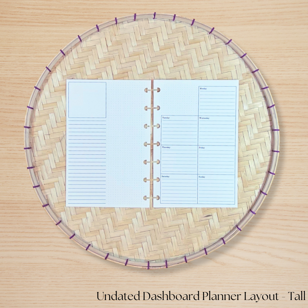 Undated Dashboard Planner Insert