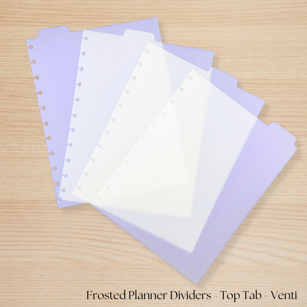 Frosted Planner Dividers - 4 Top Tabs