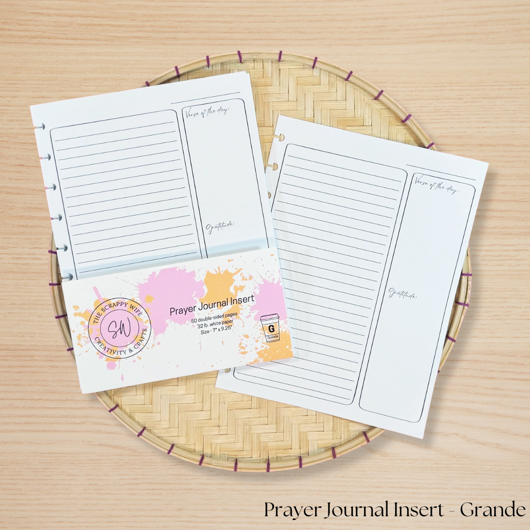 Prayer Journal Planner Insert