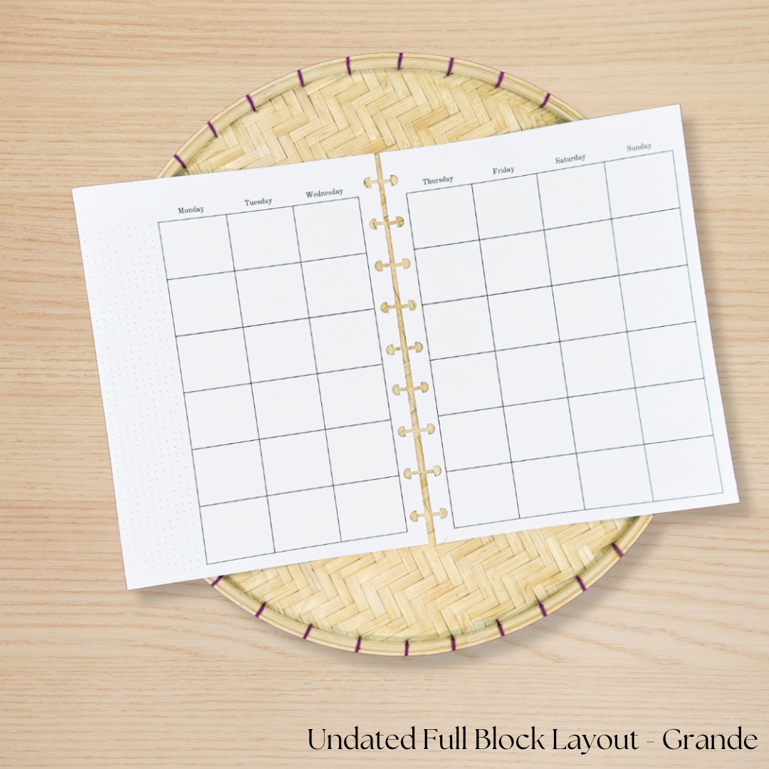 Undated Full Block Planner Layout