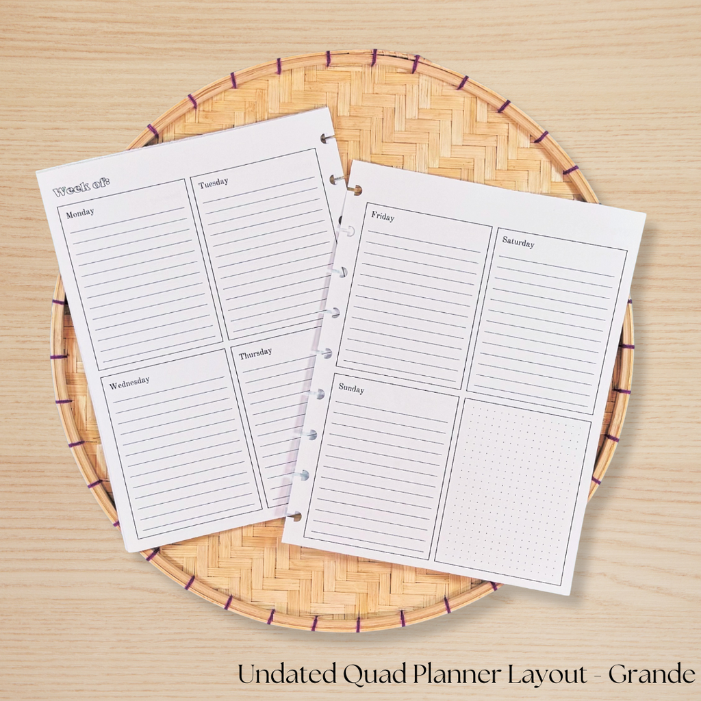 Undated Quad Planner Layout