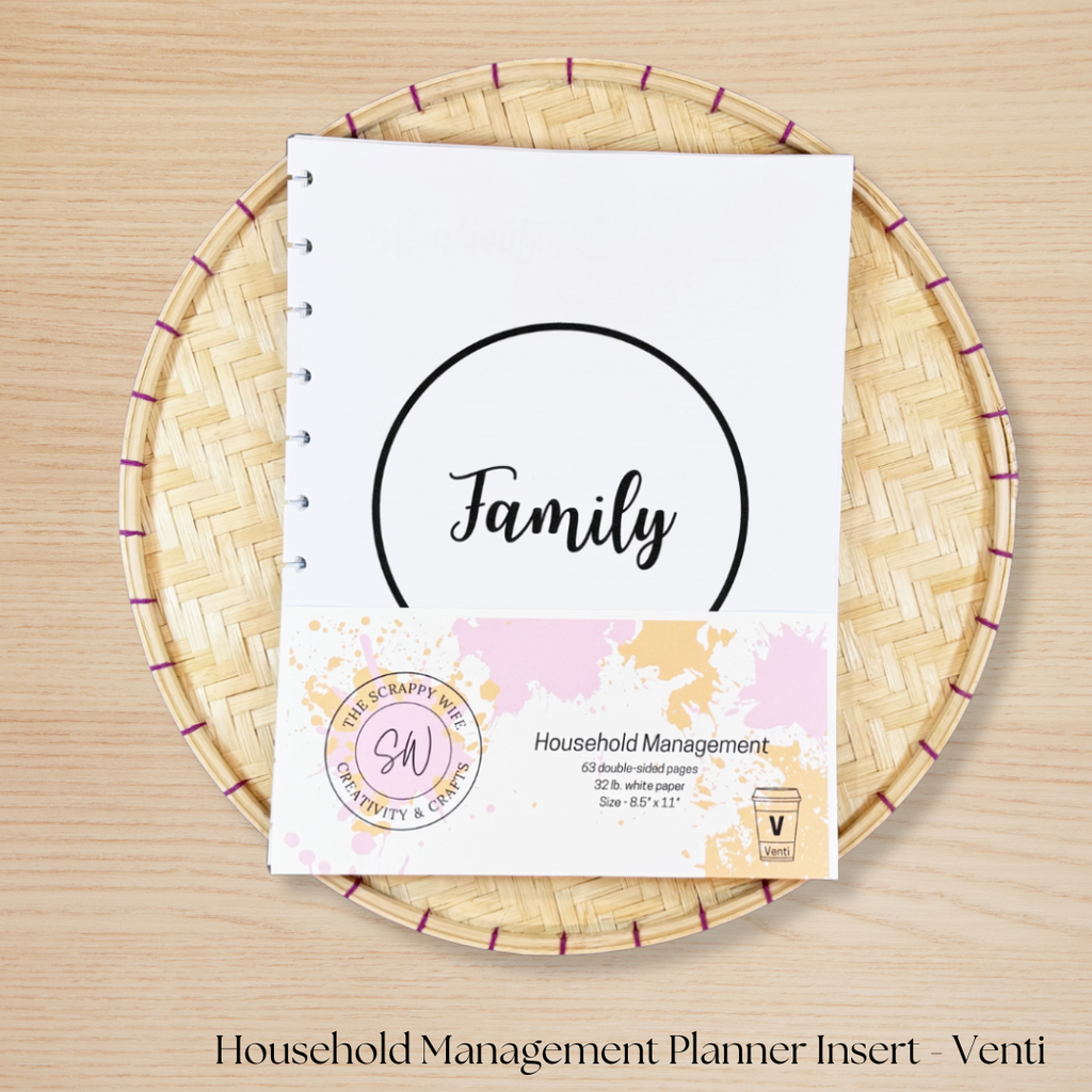 Household Management Planner Insert