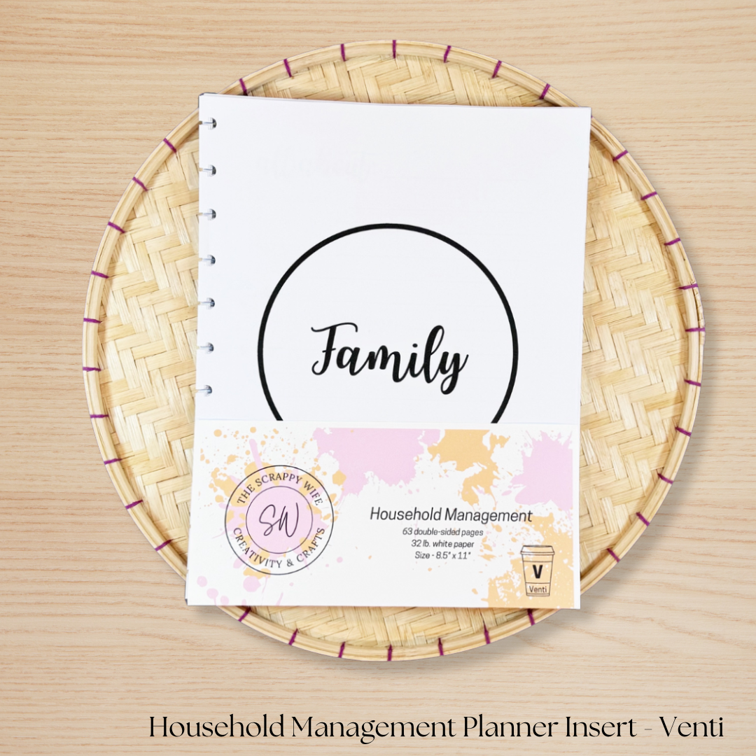 Household Management Planner Insert