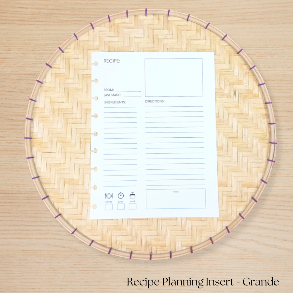 Recipe Planning Insert