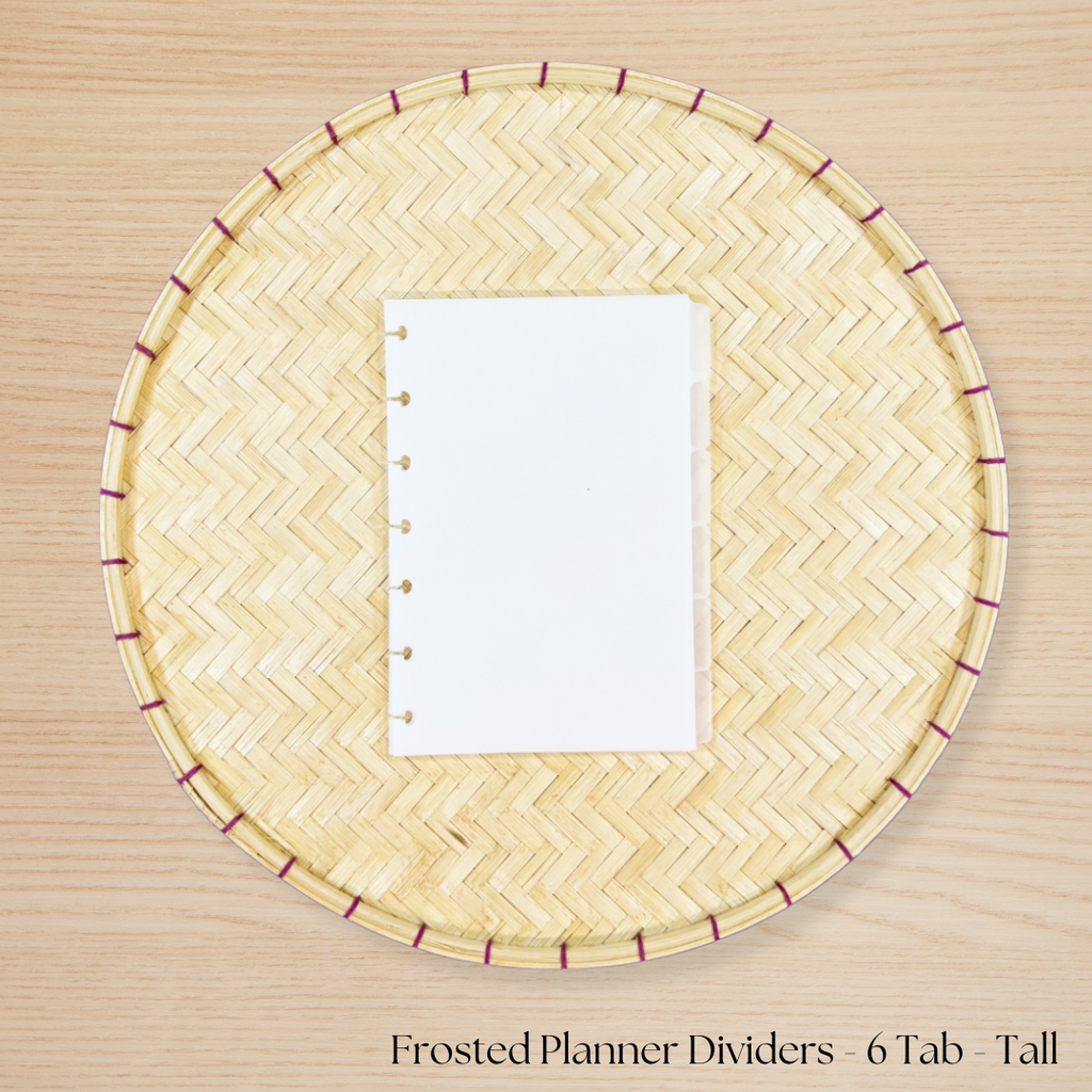 Frosted Planner Dividers- 6 Side Tabs