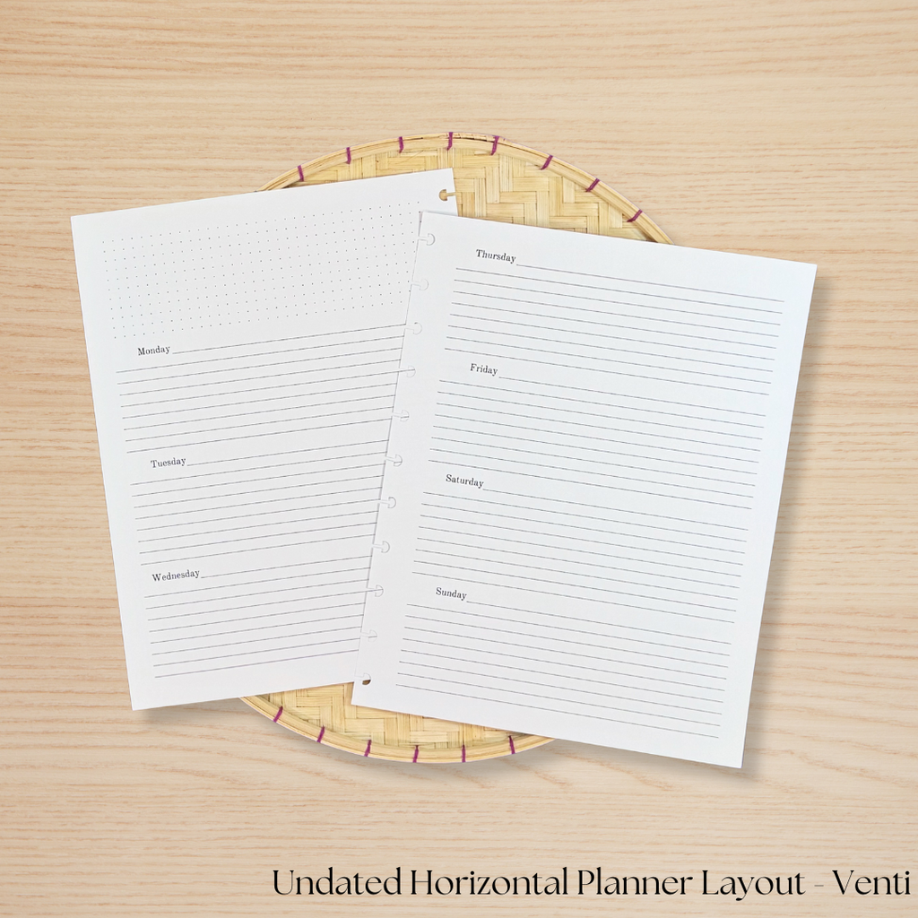 Undated Horizontal Planner Layout