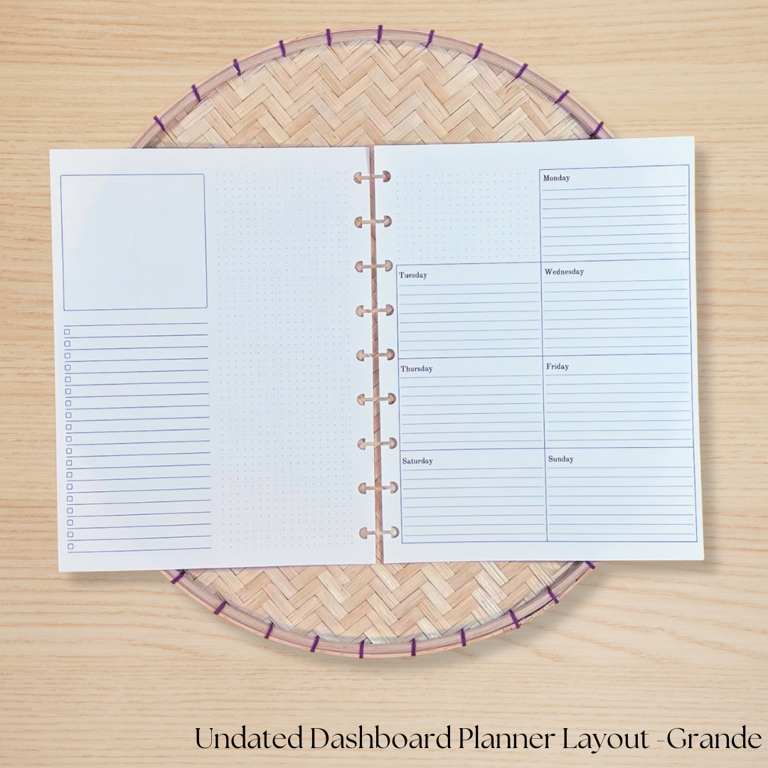 Undated Dashboard Planner Insert