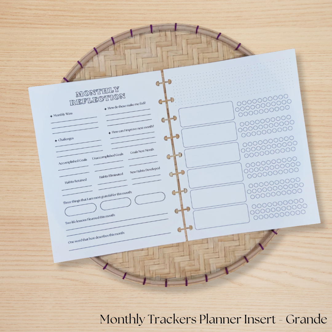 Monthly Trackers Planner Insert
