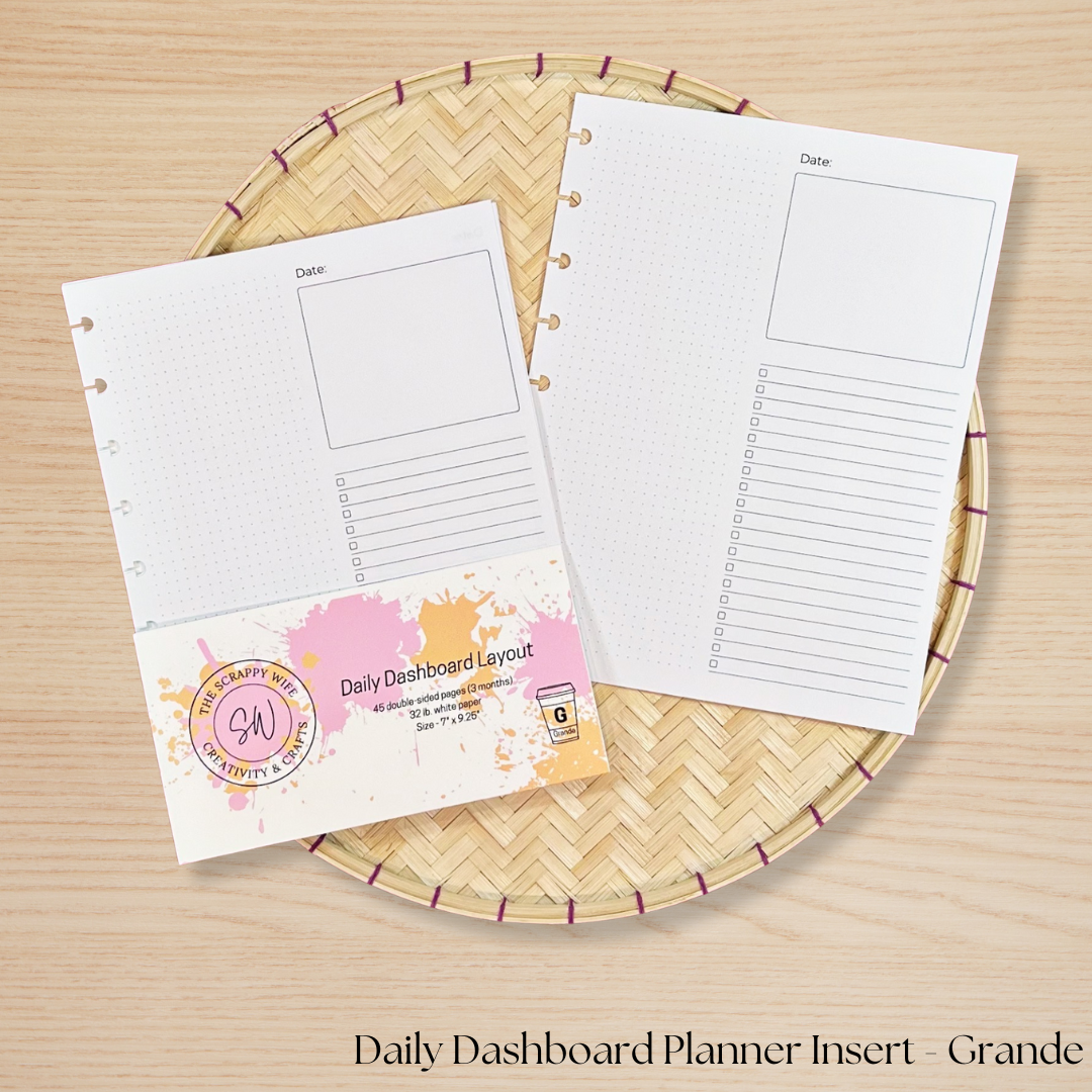 Daily Dashboard Planner Insert