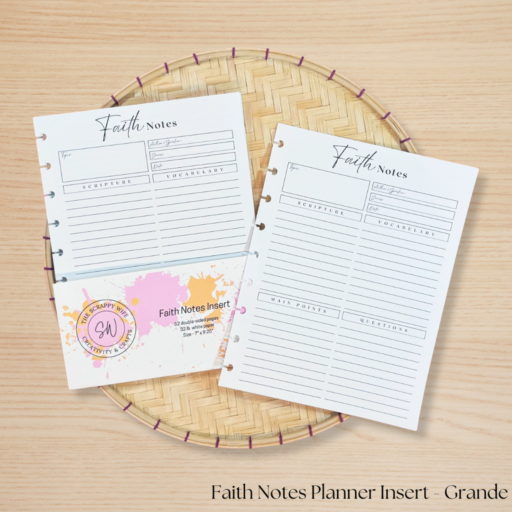 Faith Notes Planner Insert