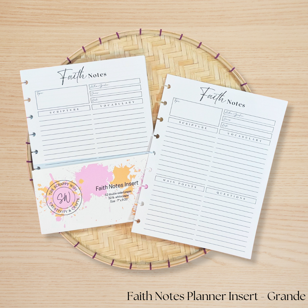 Faith Notes Planner Insert
