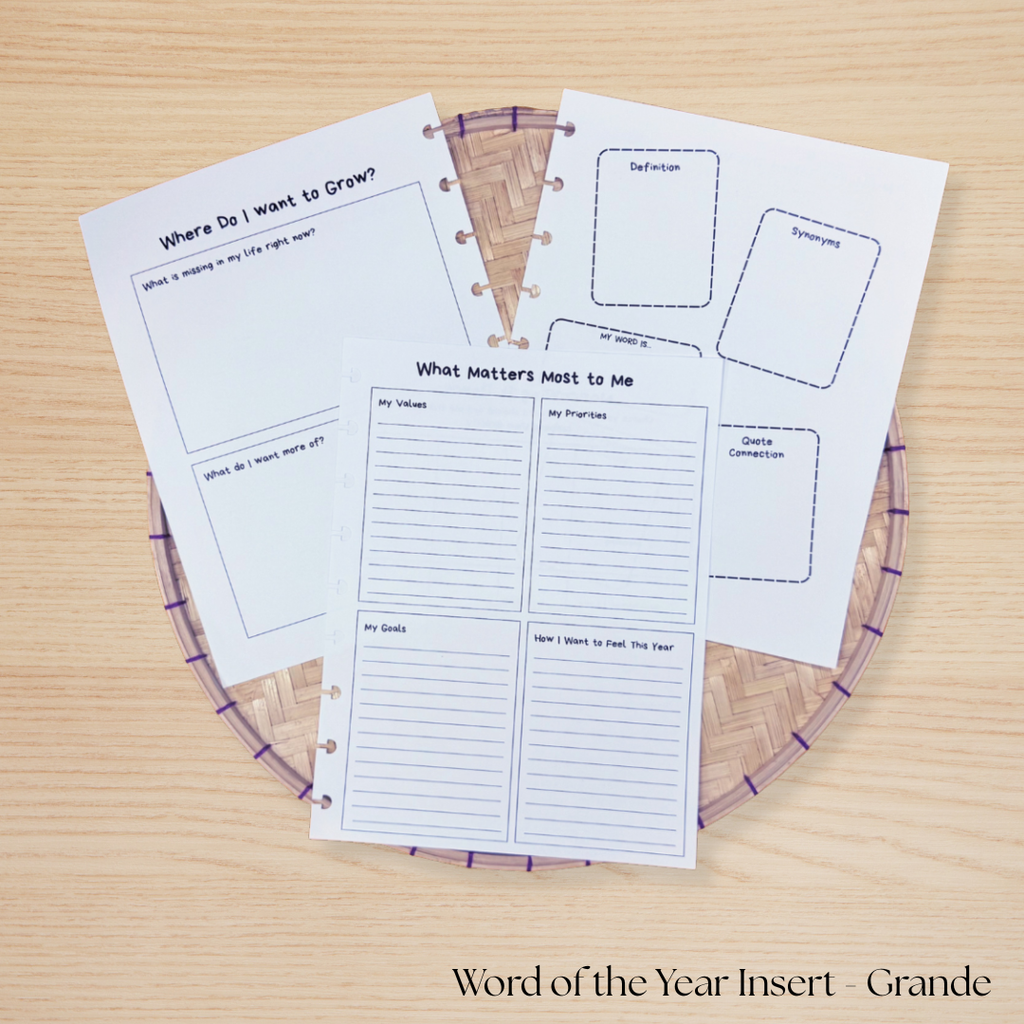 Word of the Year Planner Insert