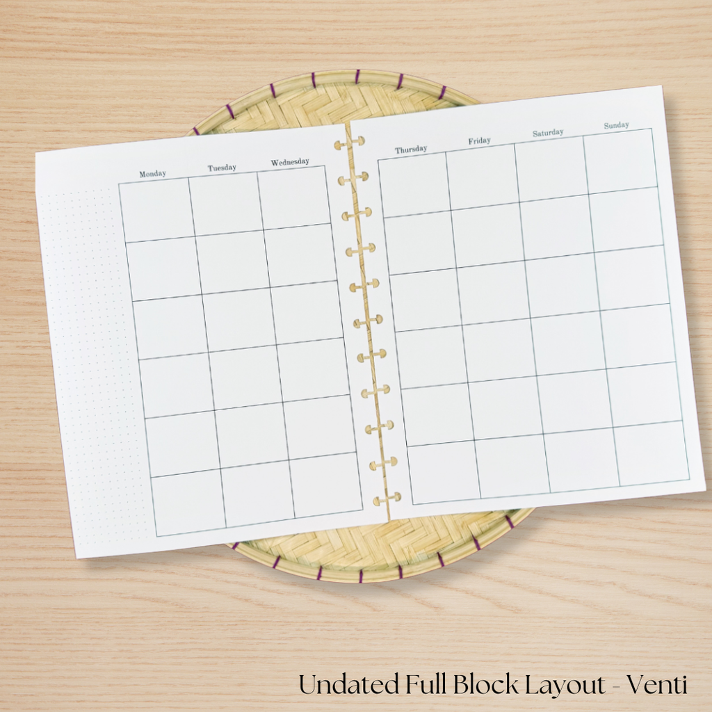 Undated Full Block Planner Layout