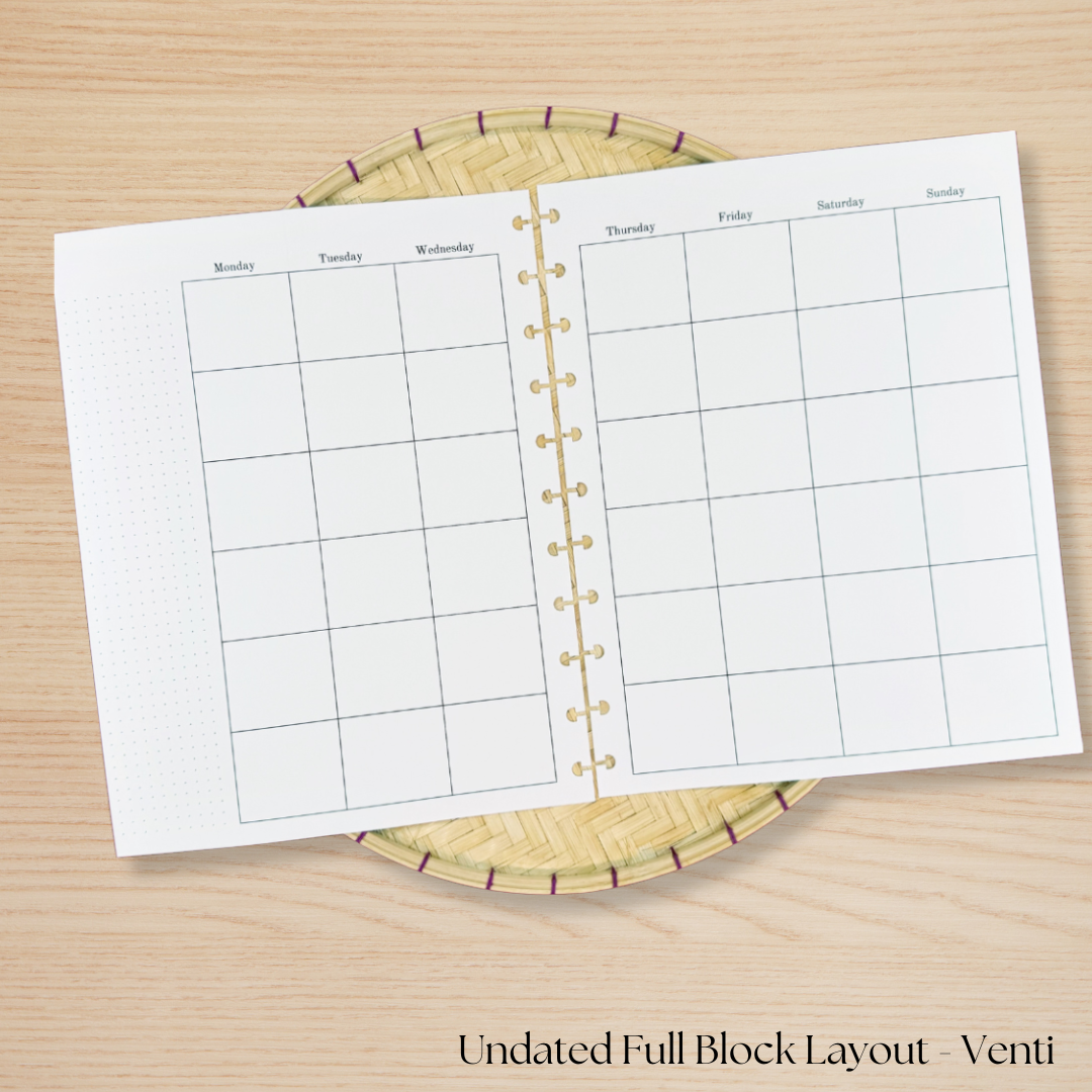 Undated Full Block Planner Layout