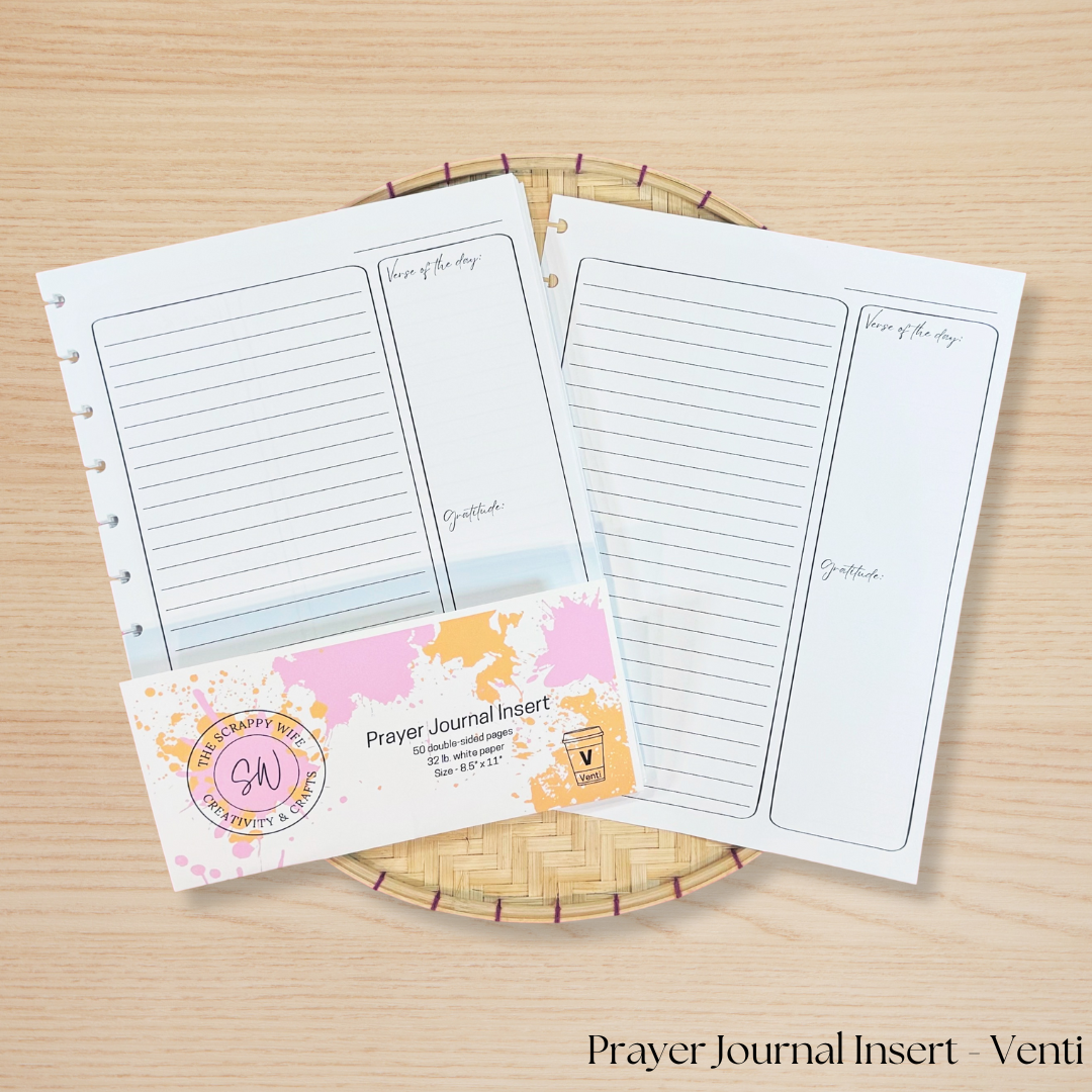 Prayer Journal Planner Insert