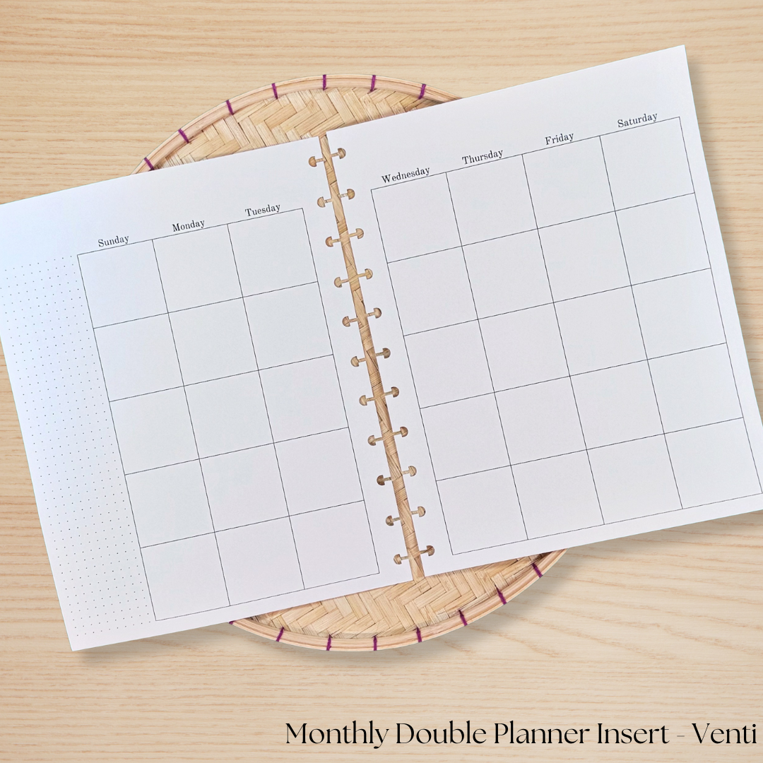 Monthly Double Page Planner Insert