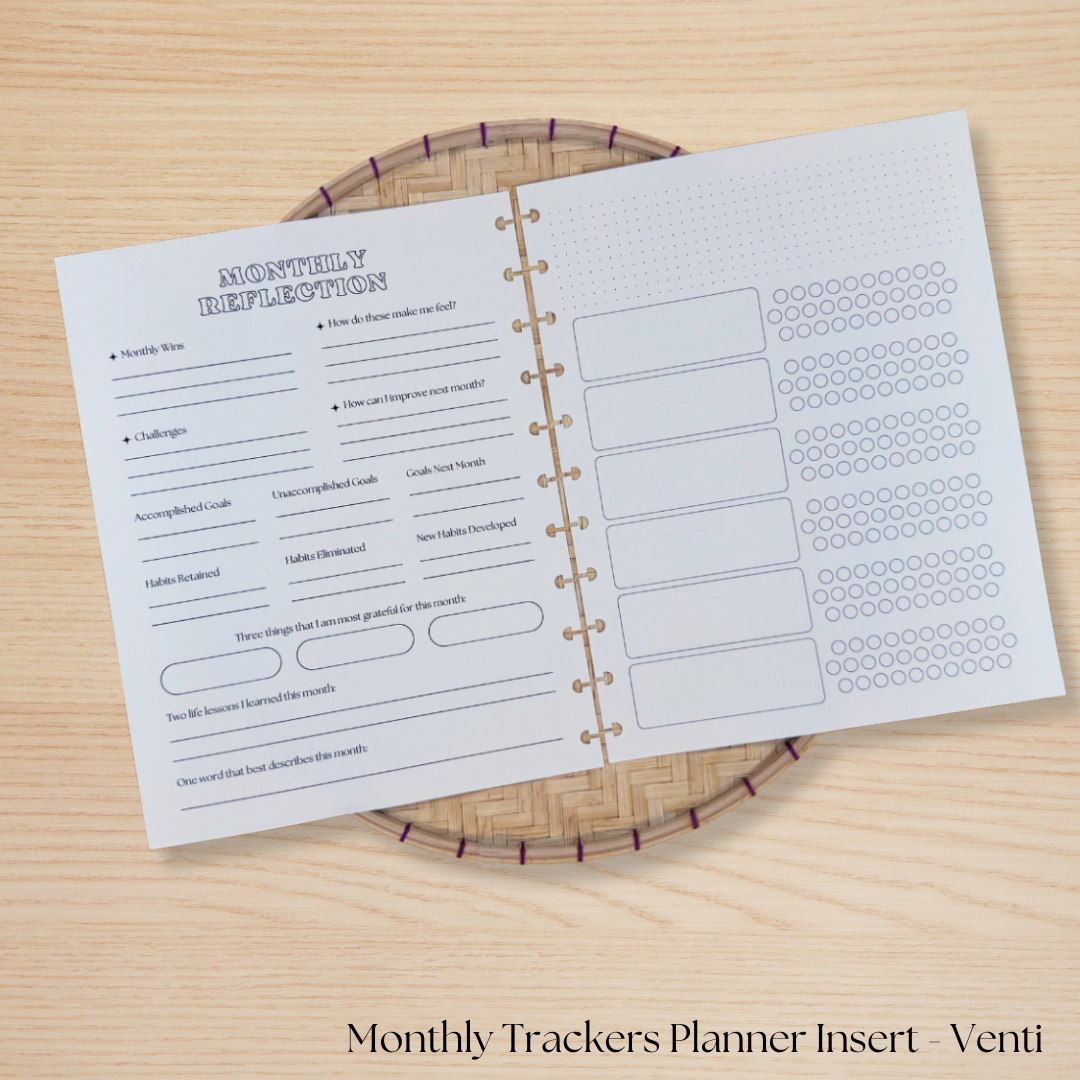Monthly Trackers Planner Insert