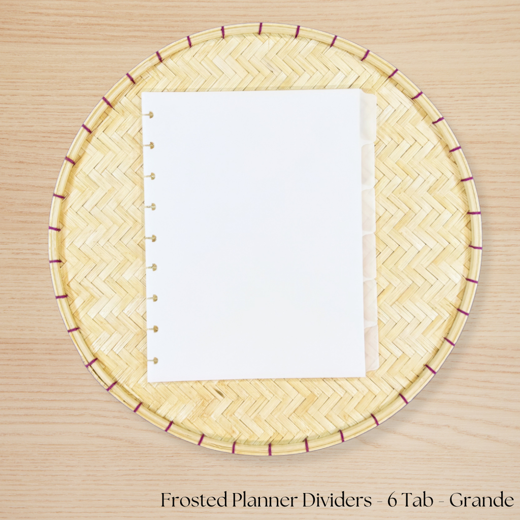 Frosted Planner Dividers- 6 Side Tabs