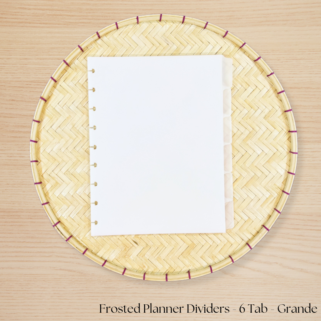 Frosted Planner Dividers- 6 Side Tabs