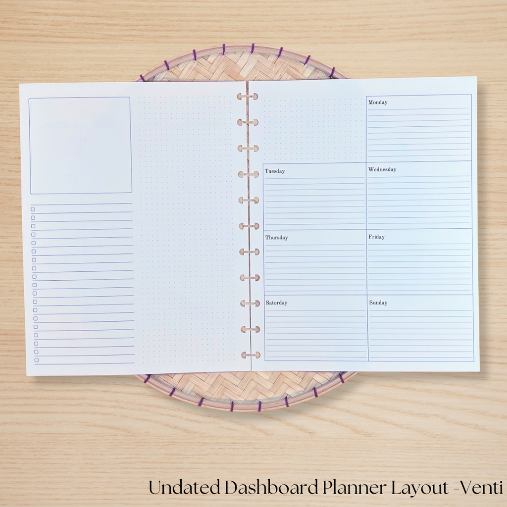 Undated Dashboard Planner Insert