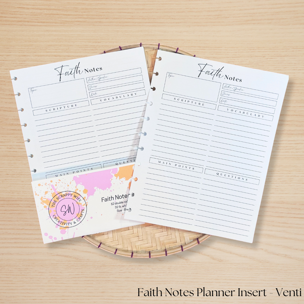 Faith Notes Planner Insert