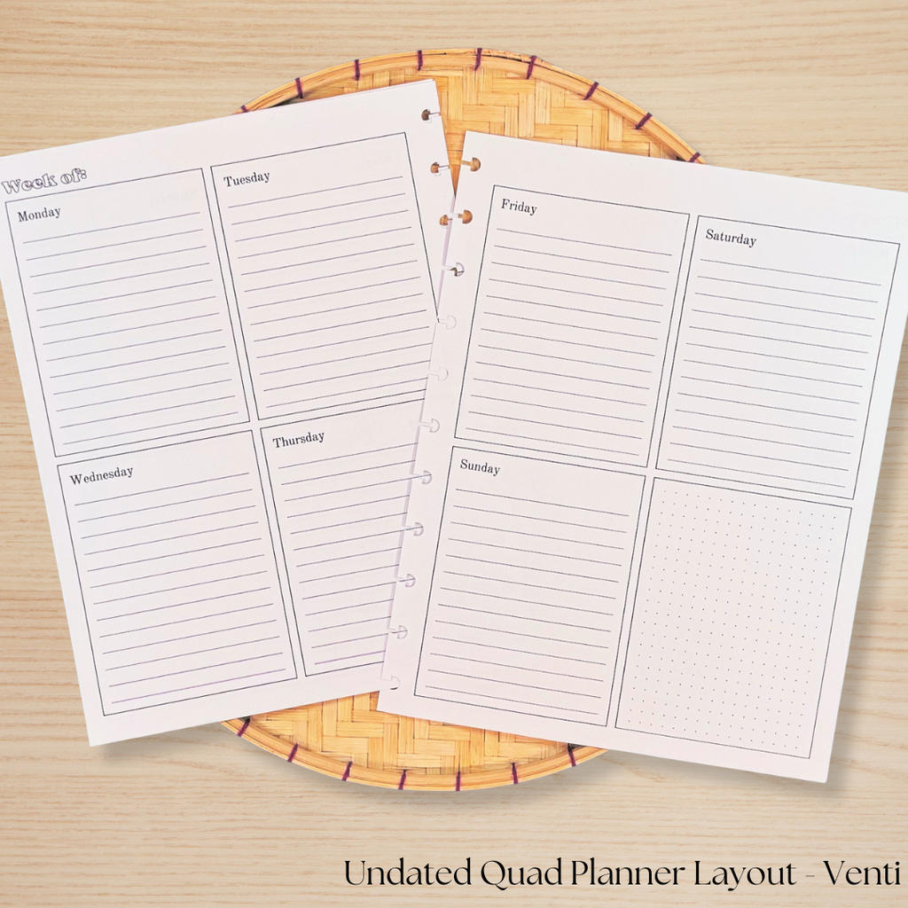 Undated Quad Planner Layout