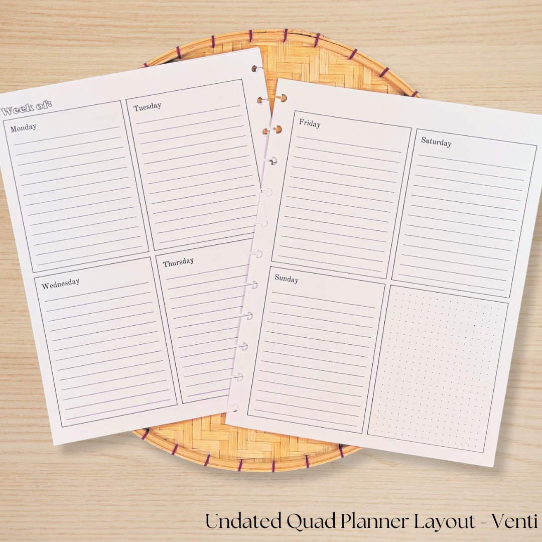 Undated Quad Planner Layout