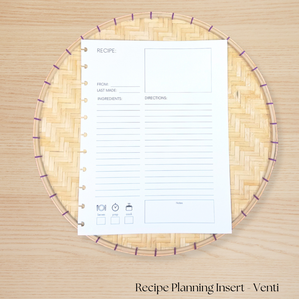 Recipe Planning Insert