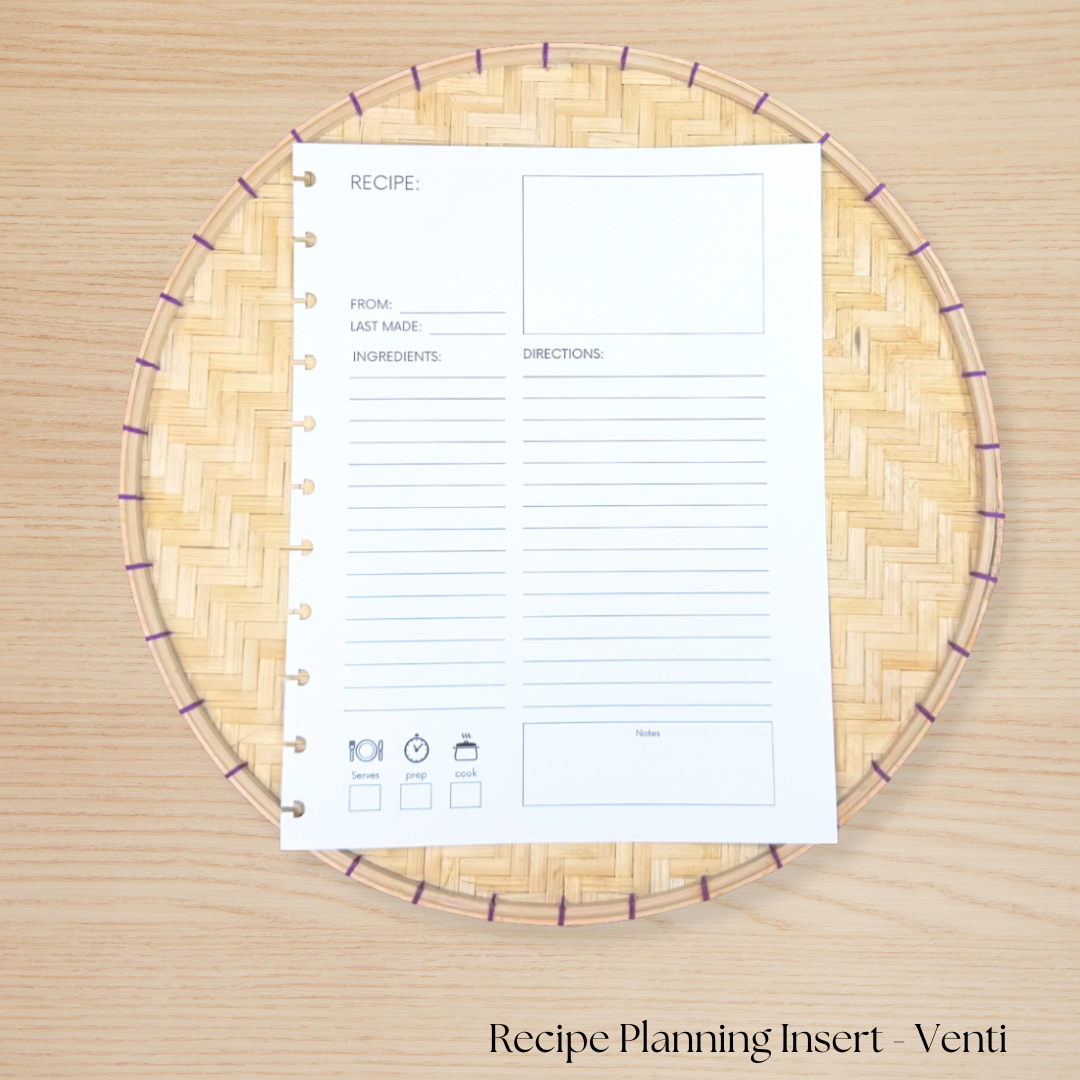 Recipe Planning Insert