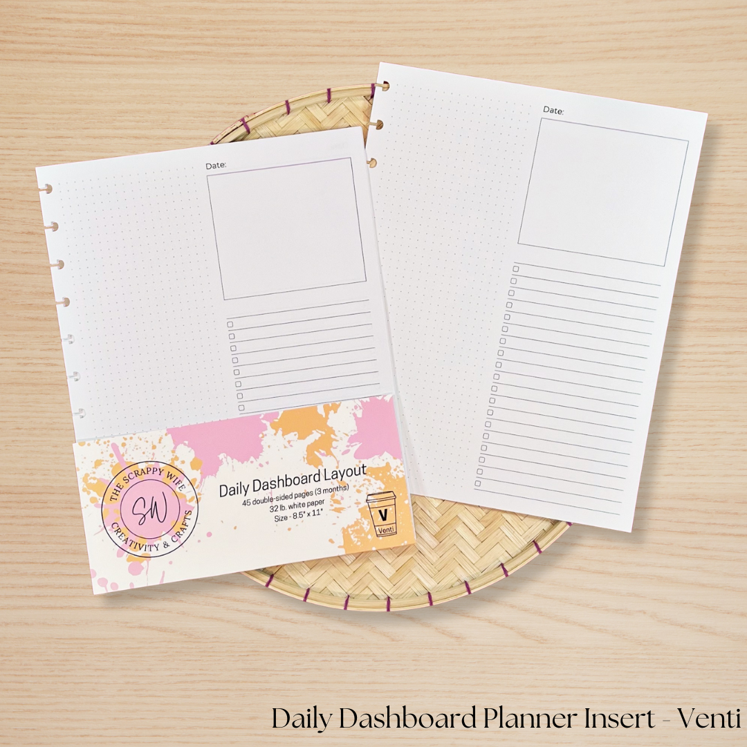 Daily Dashboard Planner Insert