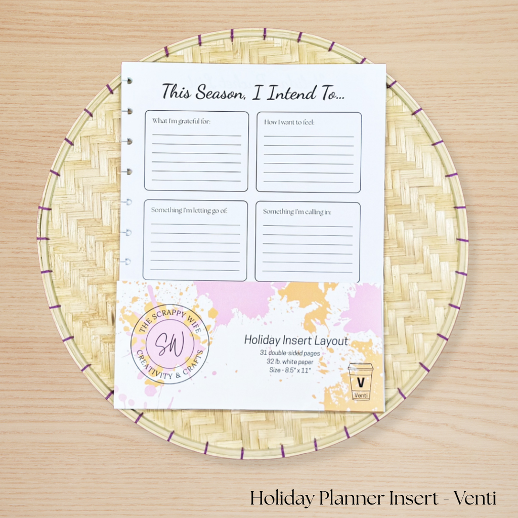 Holiday Planner Insert