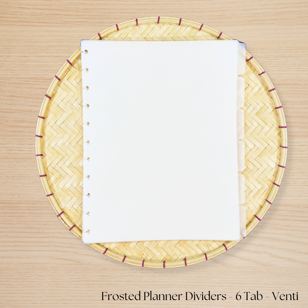 Frosted Planner Dividers- 6 Side Tabs