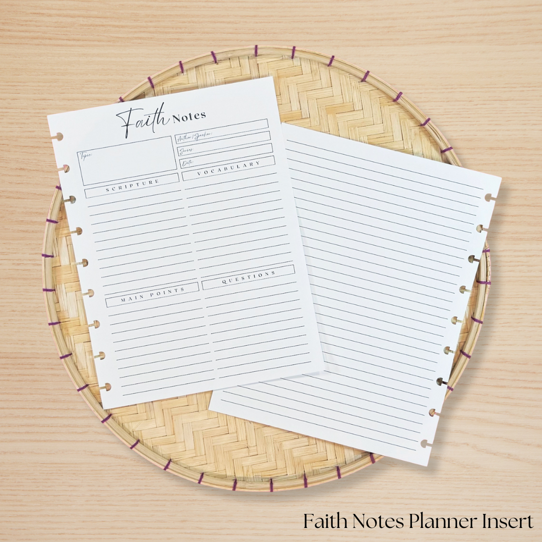 Faith Notes Planner Insert
